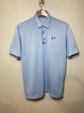 Under Armour Men's Light Blue Performance Polo Loose Fit Size Large